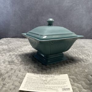 Southern Living Gallery Collection Pacific Lidded Blue Covered Bowl Teal